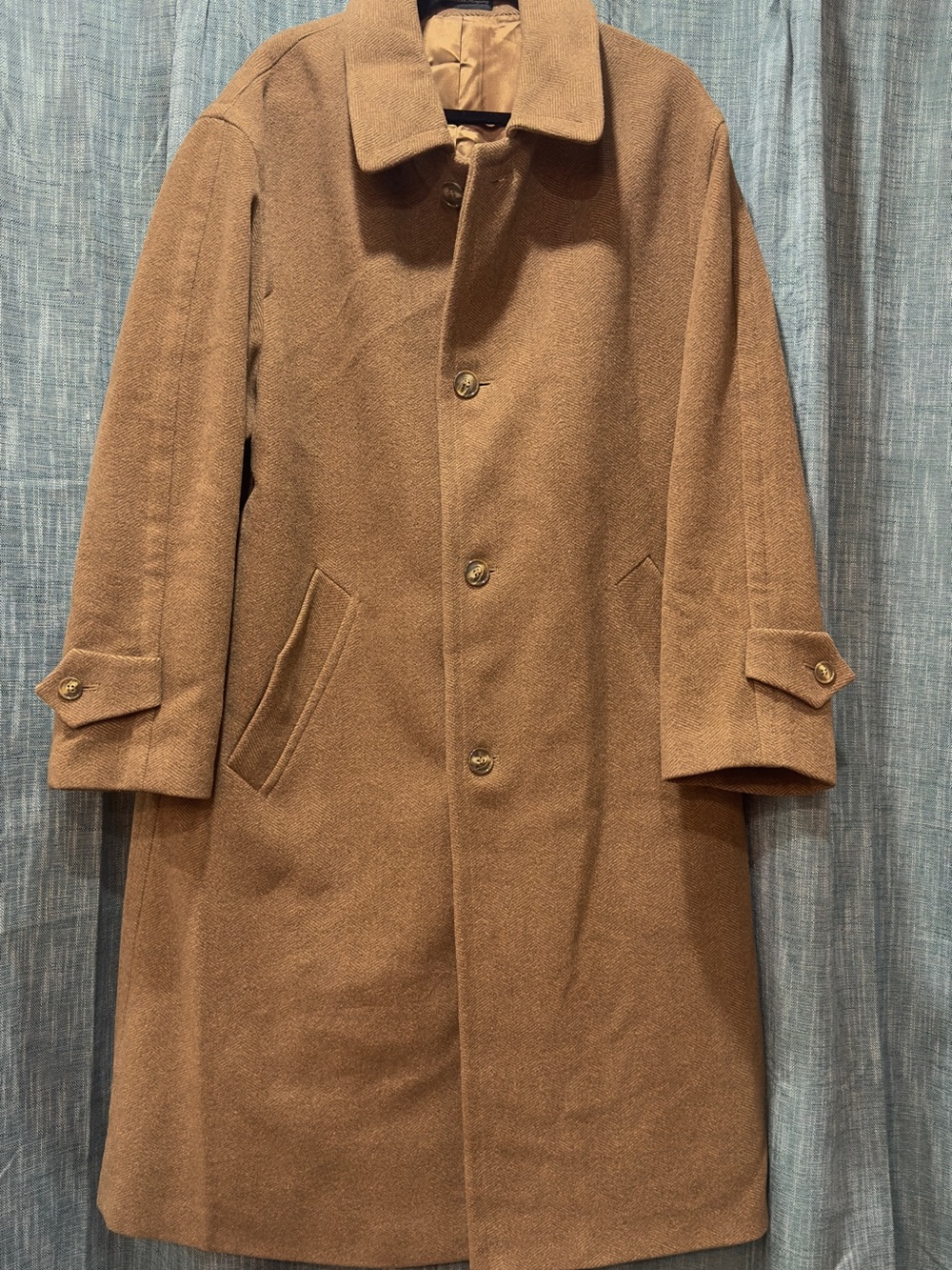 Men's Camel Wool Pea Coat - Classic Camel